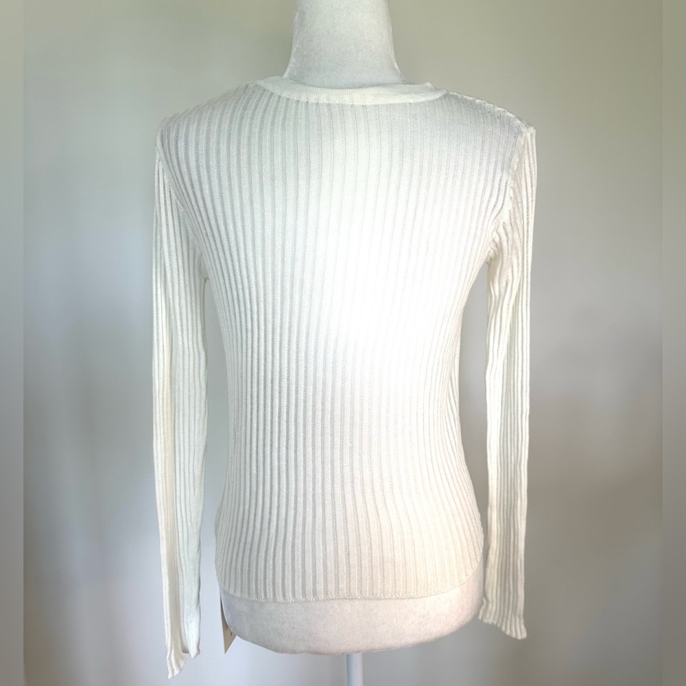 NWT Commense See Through Ribbed Knit Mesh Top - Picture 8 of 16
